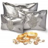 3 Pochettes Make Up Orientales en Simili Cuir argent